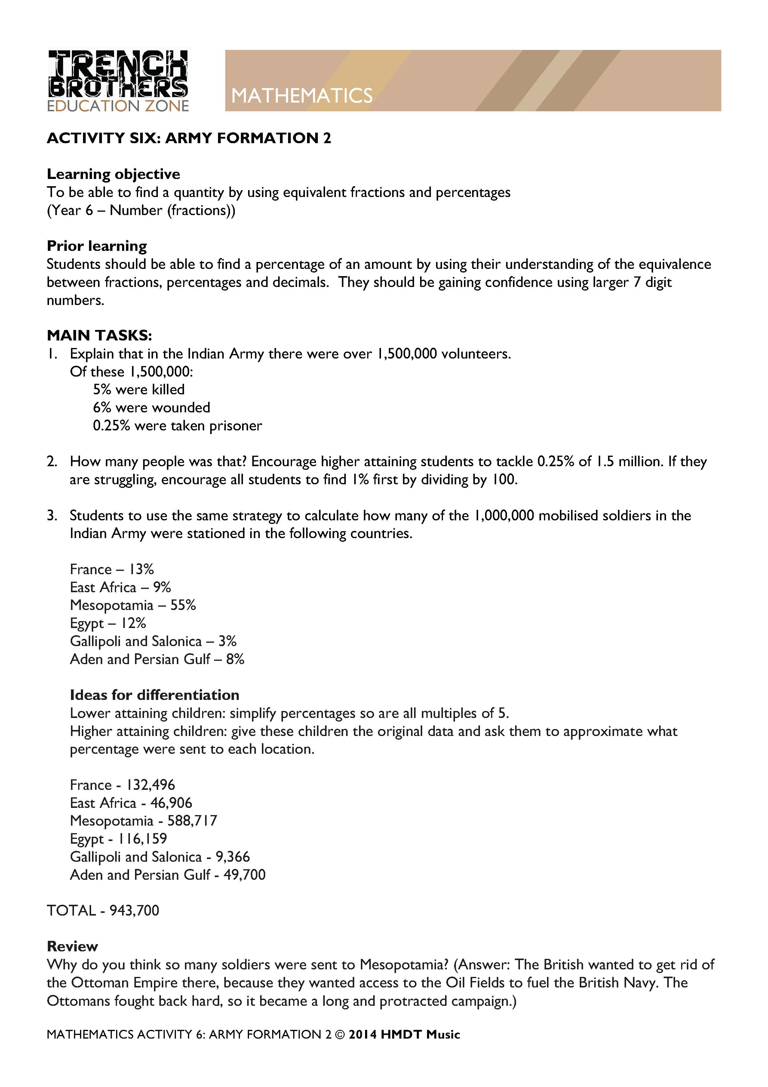 2. Mathematics Trenchbrothers Teaching Resources