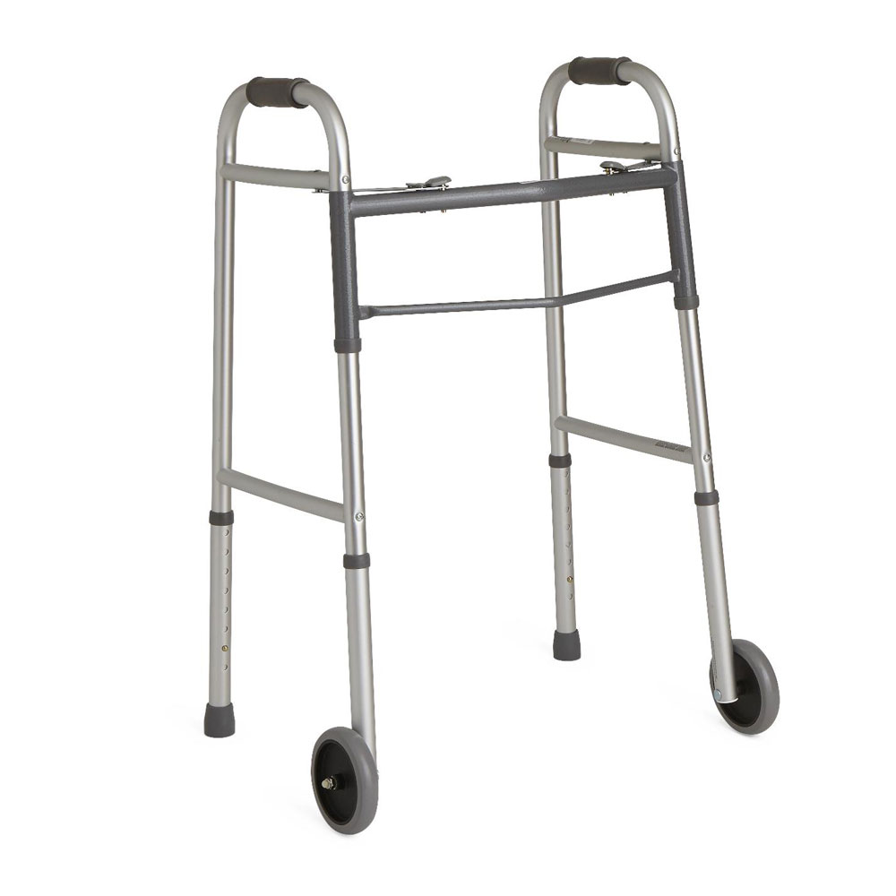 Guardian TwoButton Folding Walkers with 5" Wheels • Walkers • HMEBC
