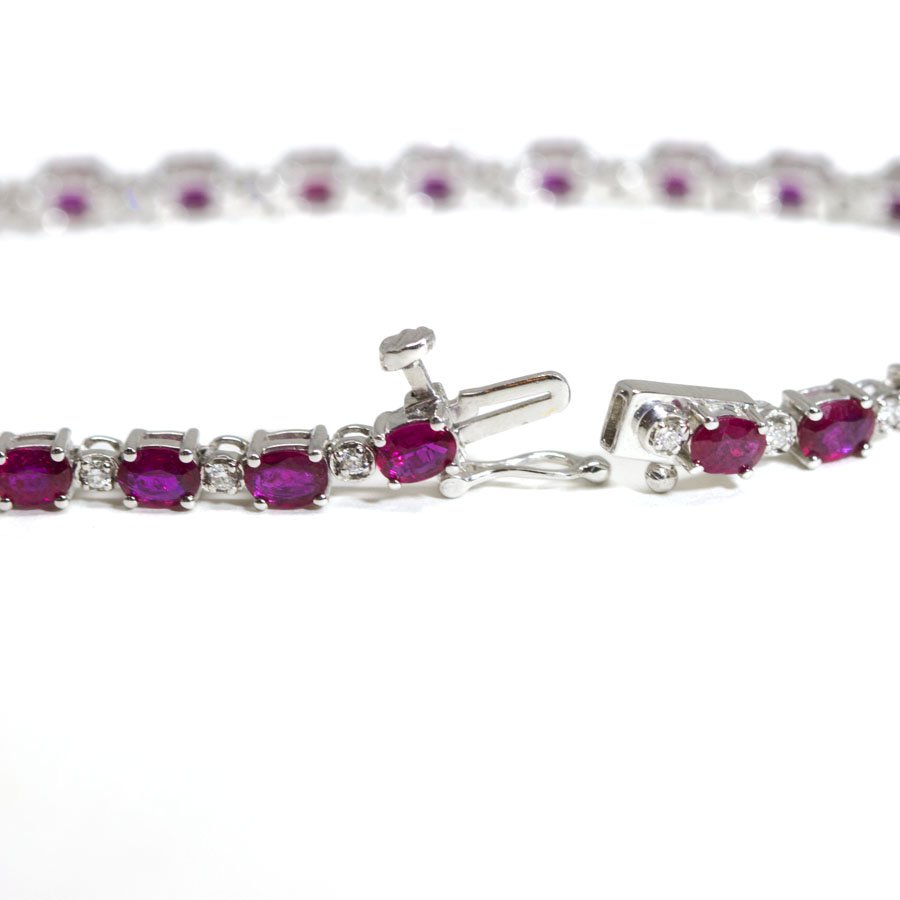 Alternating Ruby and Diamond Tennis Bracelet Harry