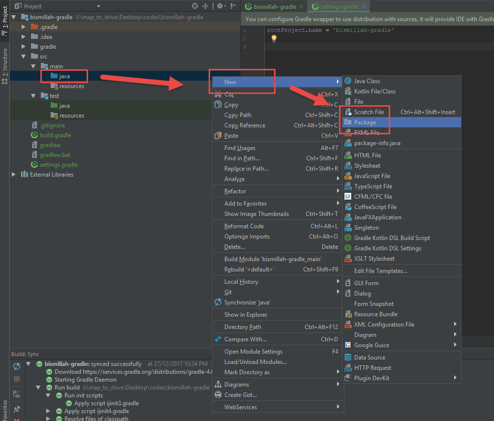 Create Gradle Java or Groovy Project using Intellij IDEA HMTMCSE