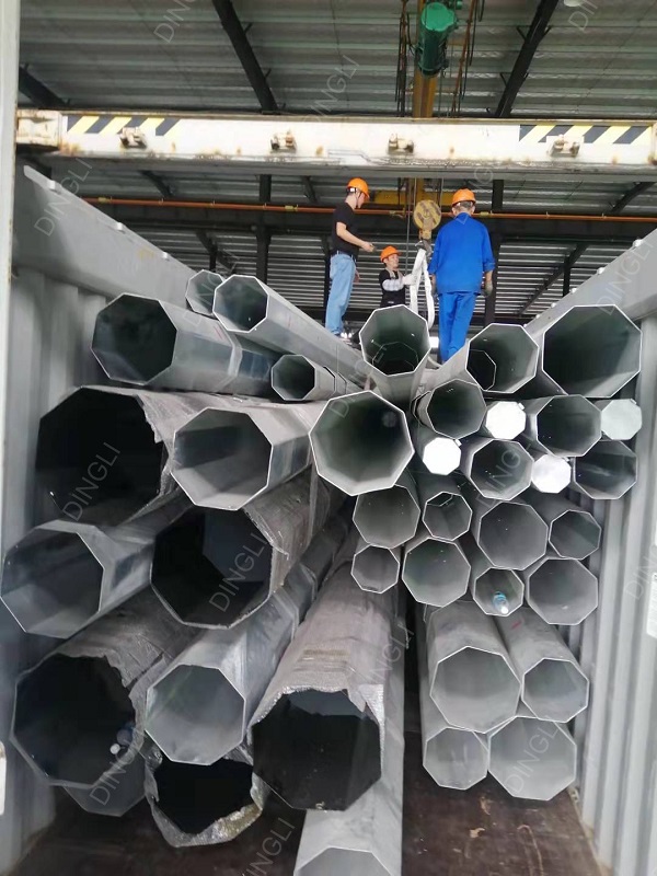 Dingli Completed The Annual Shipment Plan Of 69kV Steel Poles For Costa