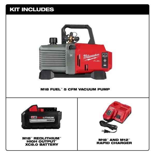 Milwaukee M18 Fuel 5 CFM Vacuum Pump Kit – HNT Tools