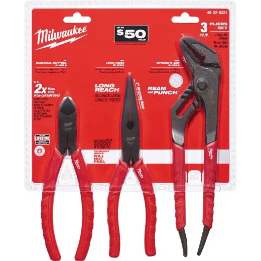 Milwaukee 3 Piece Comfort Grip Pliers Kit HNT Tools
