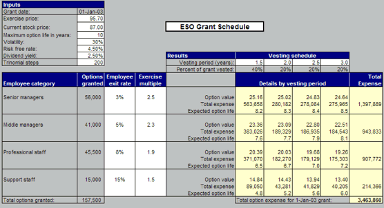 Employee Stock Option Valuation Software Excel addin Hoadley