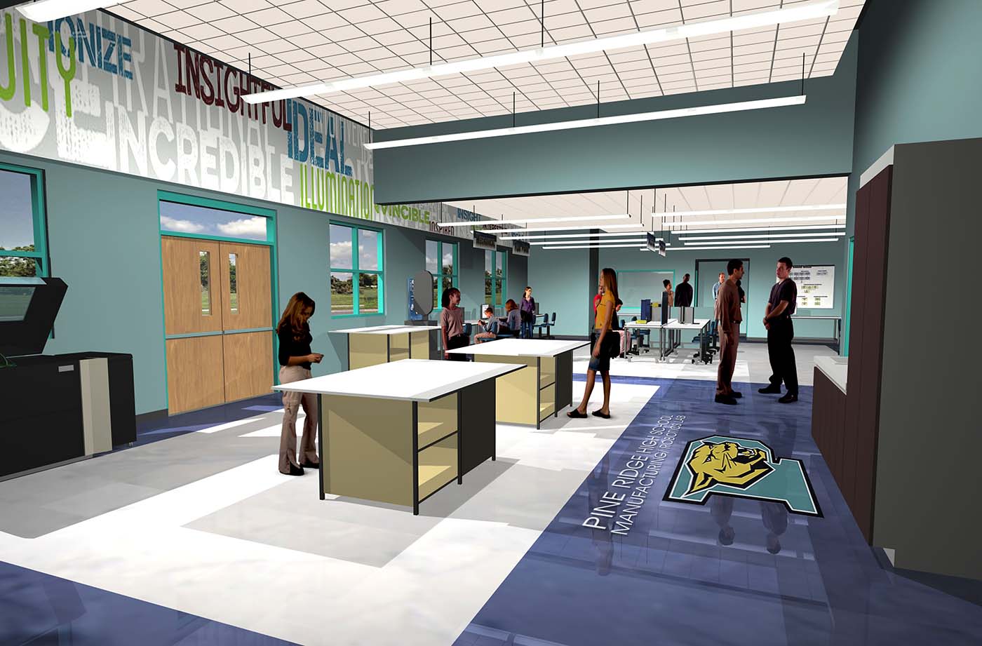 Pine Ridge High School Manufacturing Lab Hall & Ogle Architects