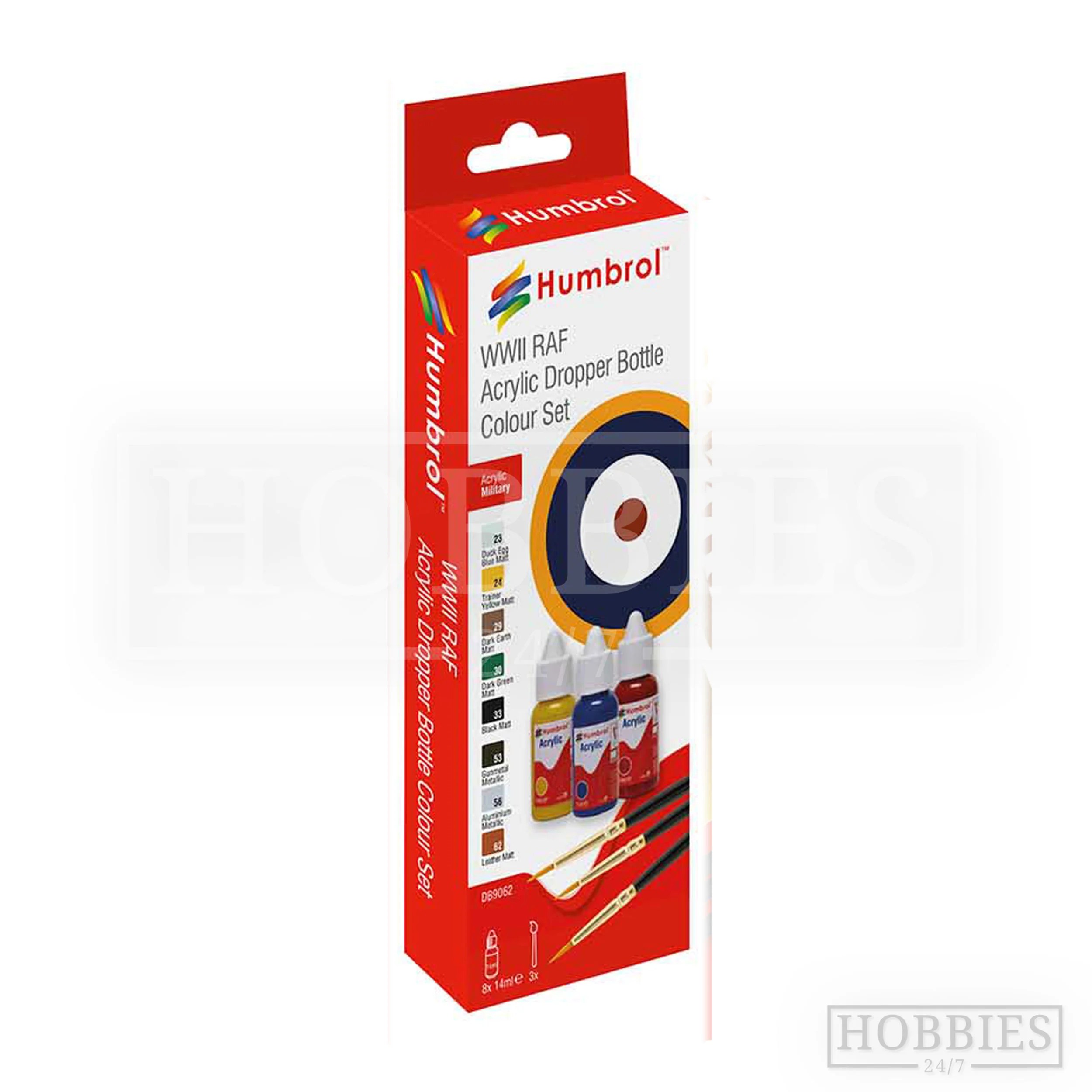 Humbrol Raf Acrylic Paint Set And Brushes Hobbies247 Online Model Shop