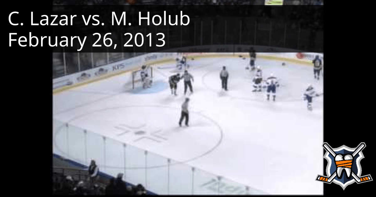 Curtis Lazar vs. Michal Holub, February 26, 2013 Edmonton Oil Kings