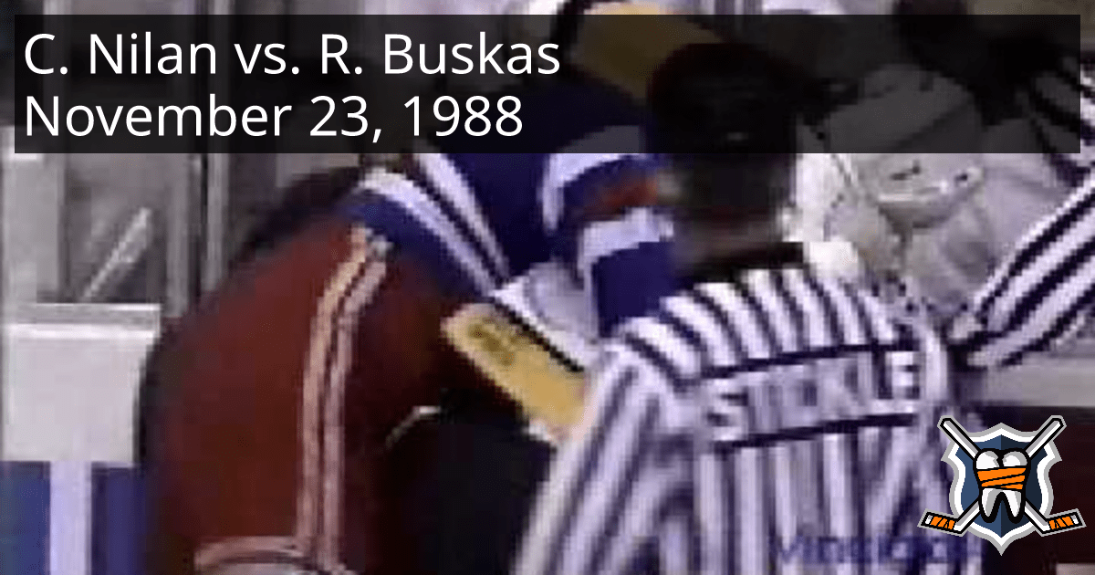 Chris Nilan vs. Rod Buskas, November 23, 1988 New York Rangers vs