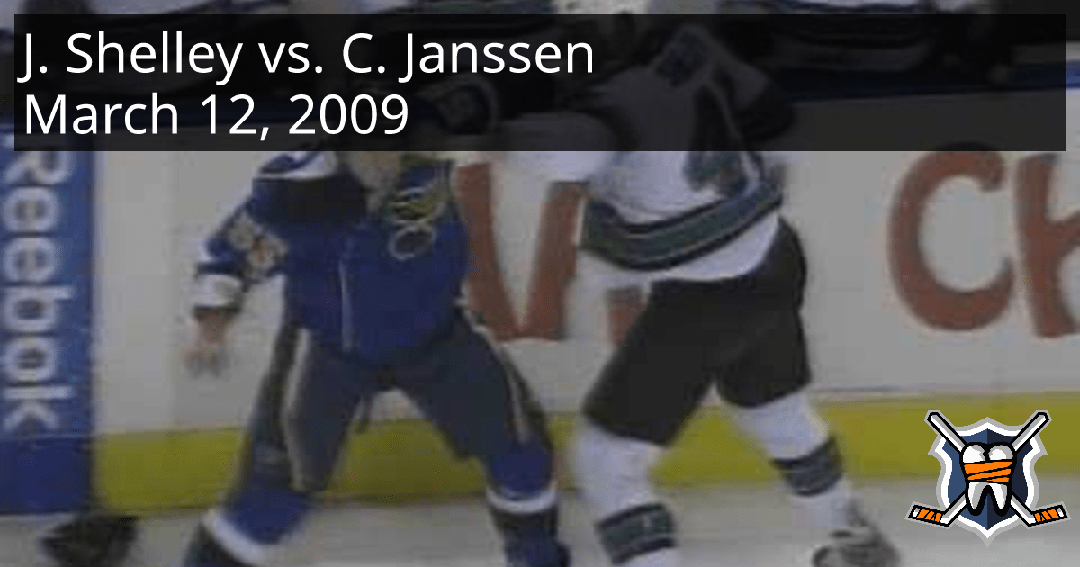 Jody Shelley vs. Cam Janssen, March 12, 2009 San Jose Sharks vs. St