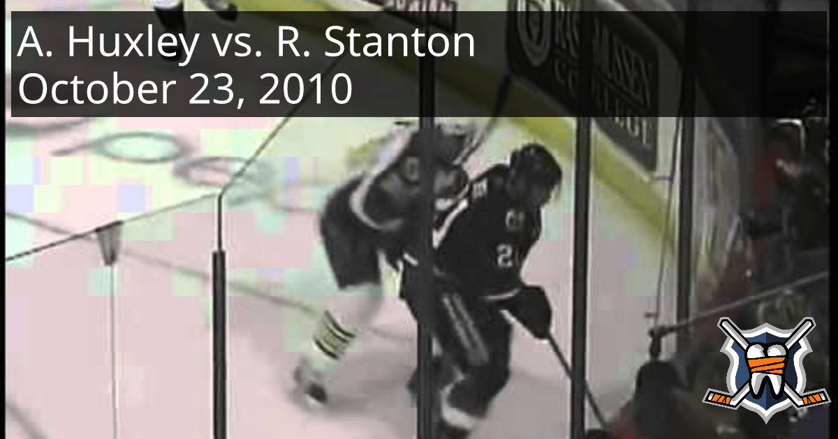 Adam Huxley vs. Ryan Stanton, October 23, 2010 Chicago Wolves vs. Rockford IceHogs HockeyFights