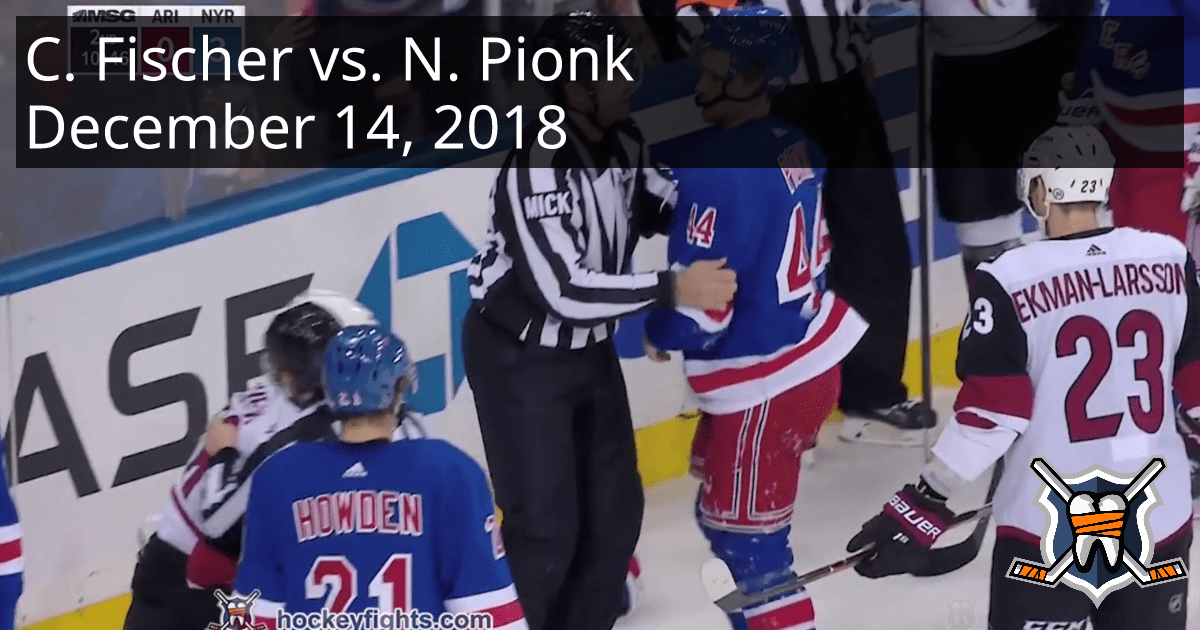Christian Fischer vs. Neal Pionk, December 14, 2018 Arizona Coyotes