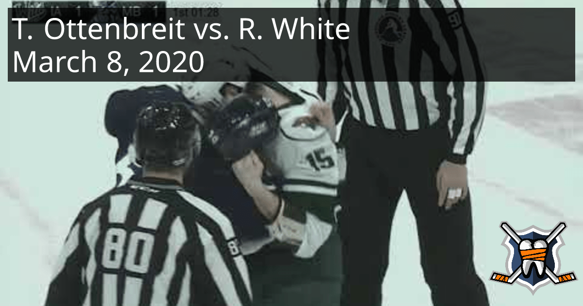 Turner Ottenbreit vs. Ryan White, March 8, 2020 Iowa Wild vs