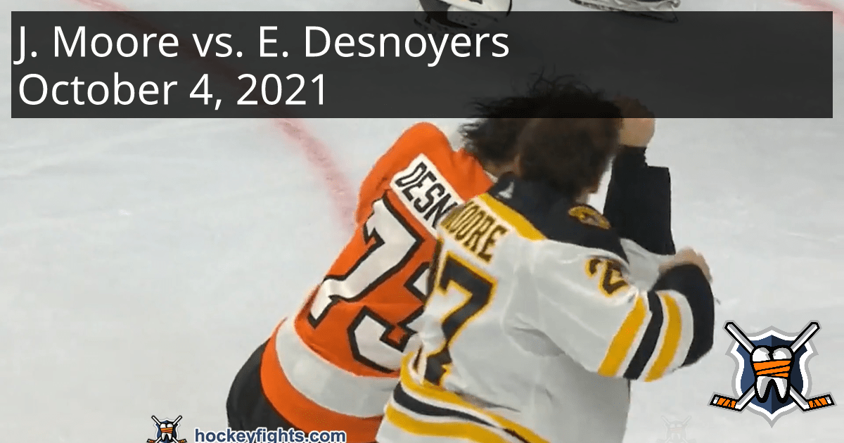 John Moore vs. Elliot Desnoyers, October 4, 2021 Boston Bruins vs