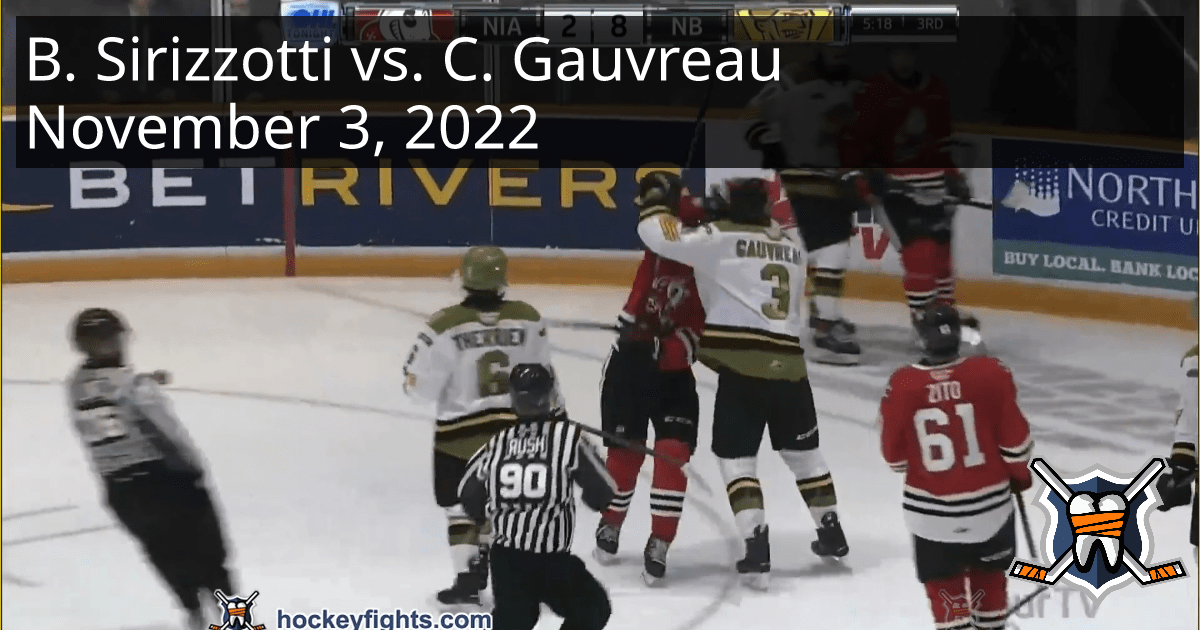 Brenden Sirizzotti vs. Cameron Gauvreau, November 3, 2022 Niagara