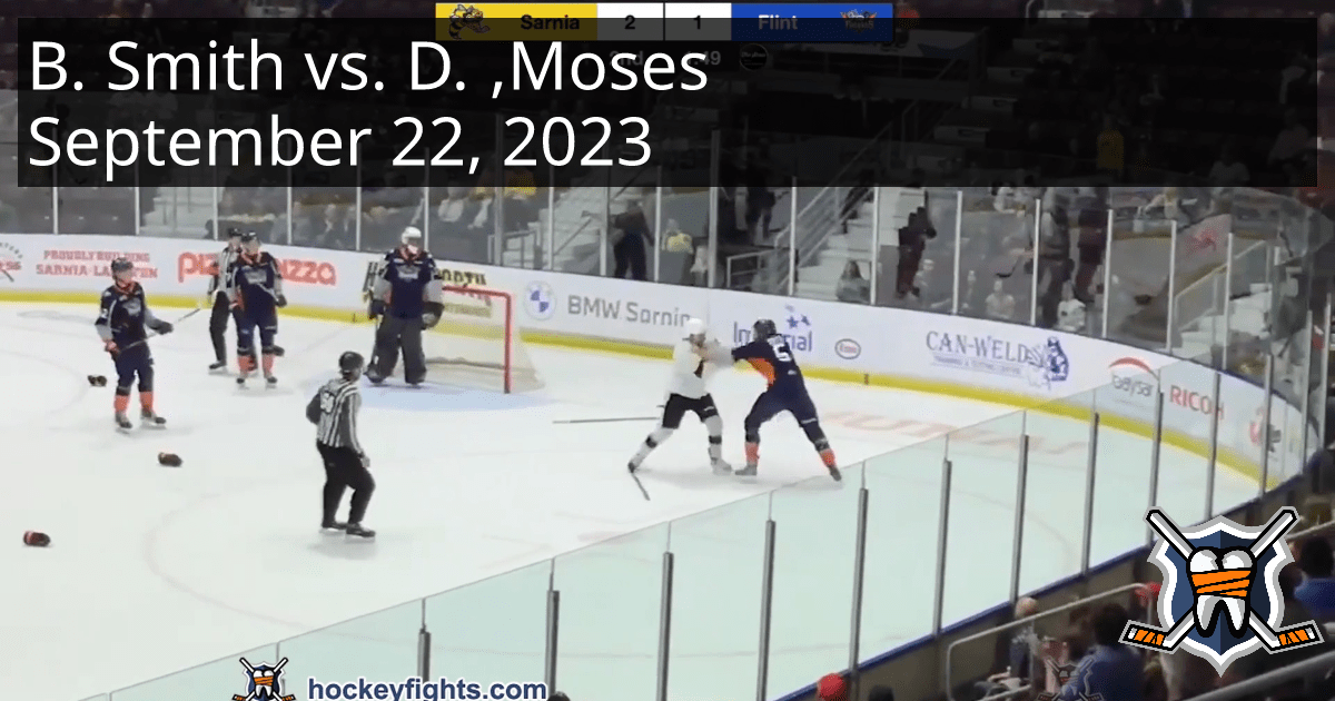Blake Smith vs. Daylen Moses, September 22, 2023 Flint Firebirds vs
