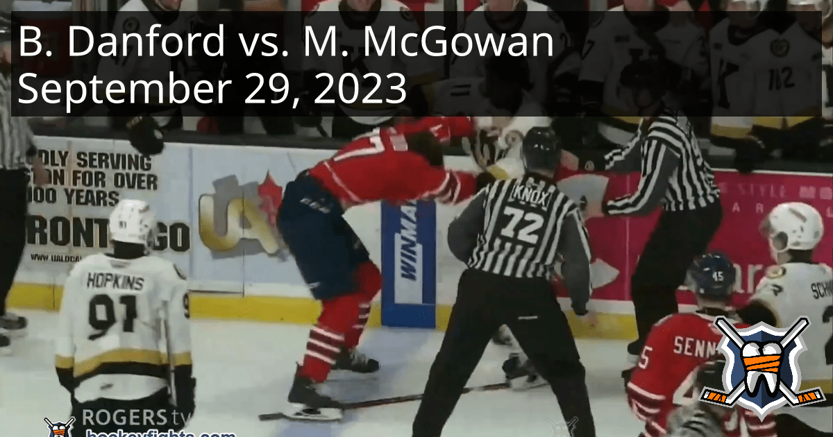 Ben Danford vs. Maleek McGowan, September 29, 2023 Oshawa Generals vs