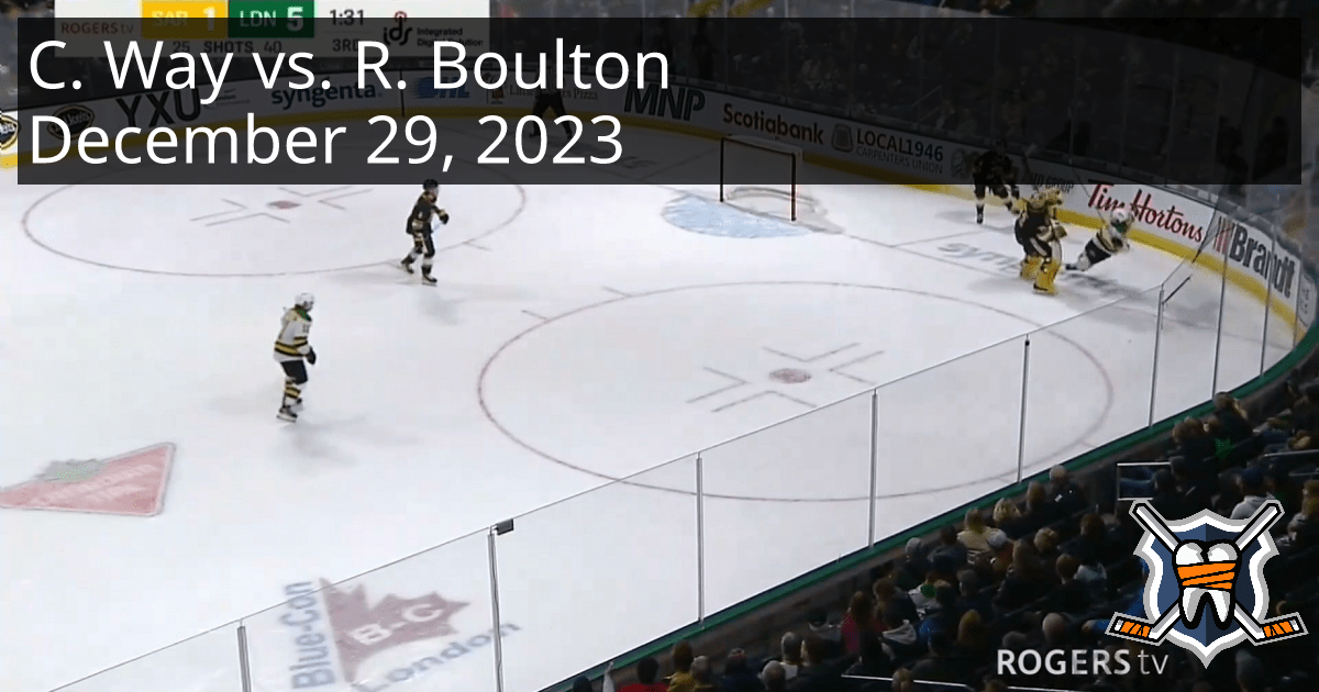 Cooper Way vs. Ryder Boulton, December 29, 2023 Sarnia Sting vs