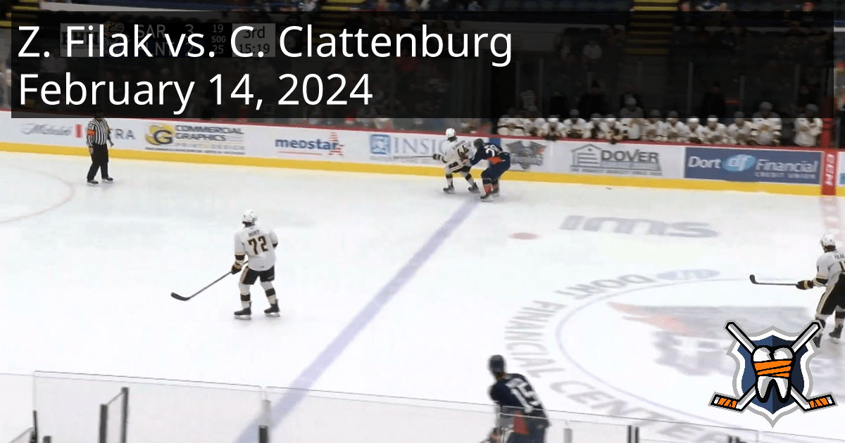 Zach Filak vs. Connor Clattenburg, February 14, 2024 Sarnia Sting vs