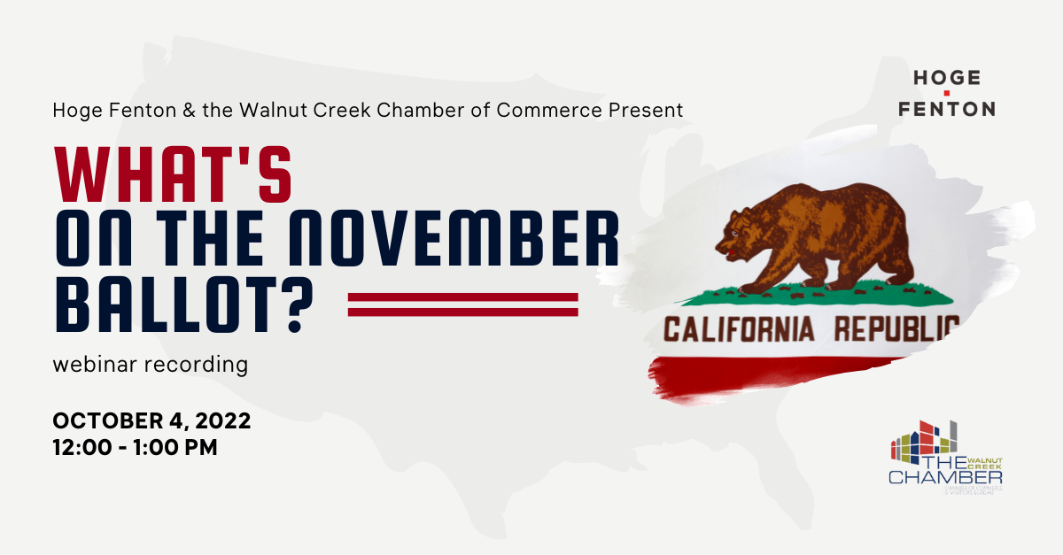 Recording What’s on the November Ballot? Hoge Fenton Jones & Appel