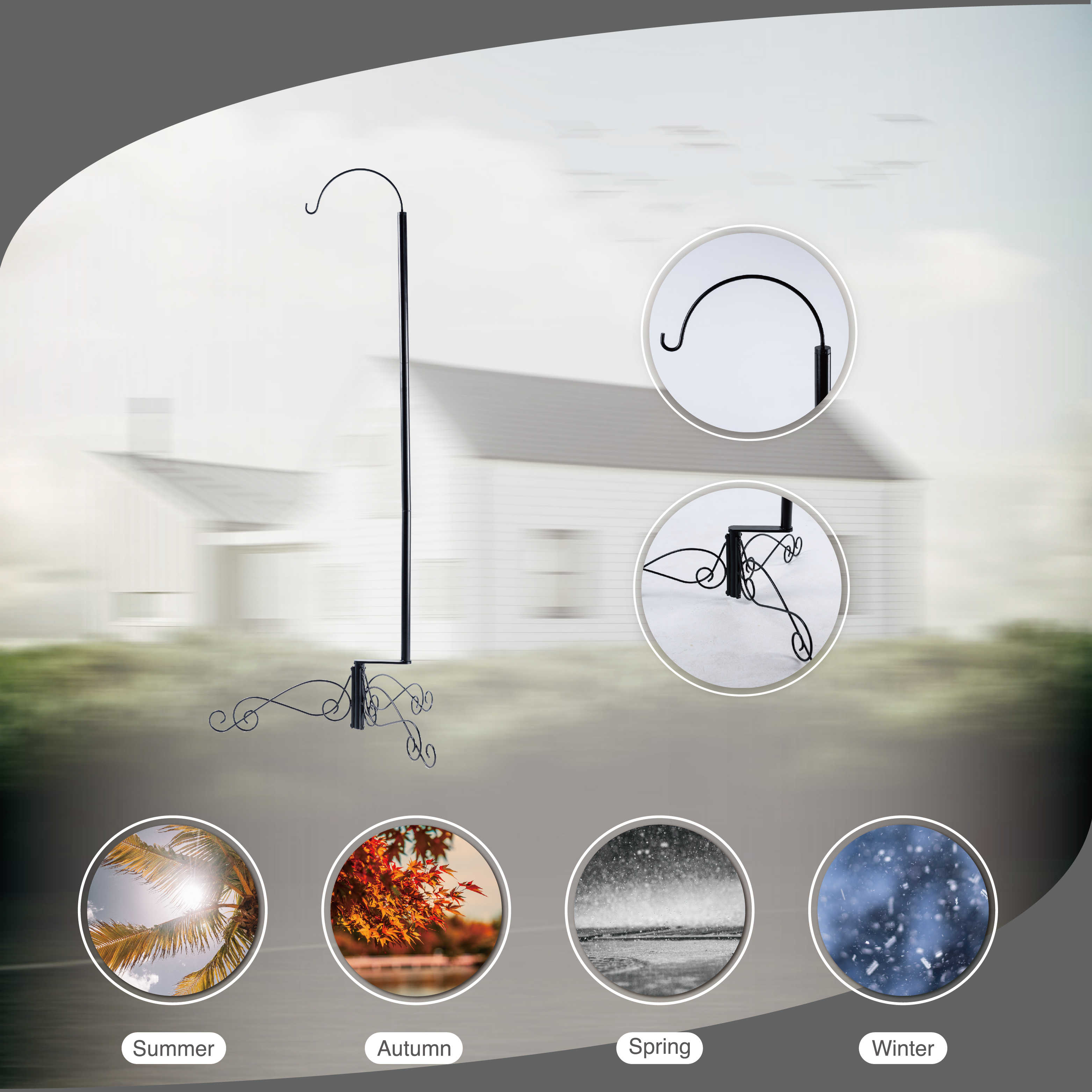 HOHIYA Wind Chime Stand for Large WindChimes for Mother Gifts Black 59 inch