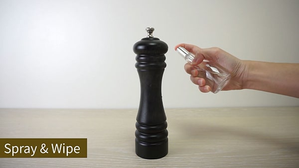how to clean a wooden pepper mill