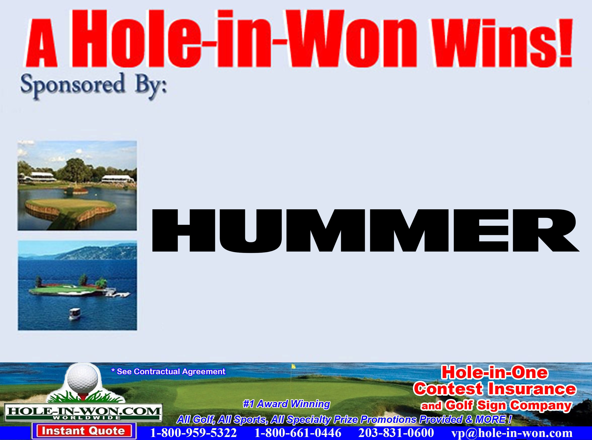 HUMMER Hole in One Insurance Official HUMMER Dealer Hole in One