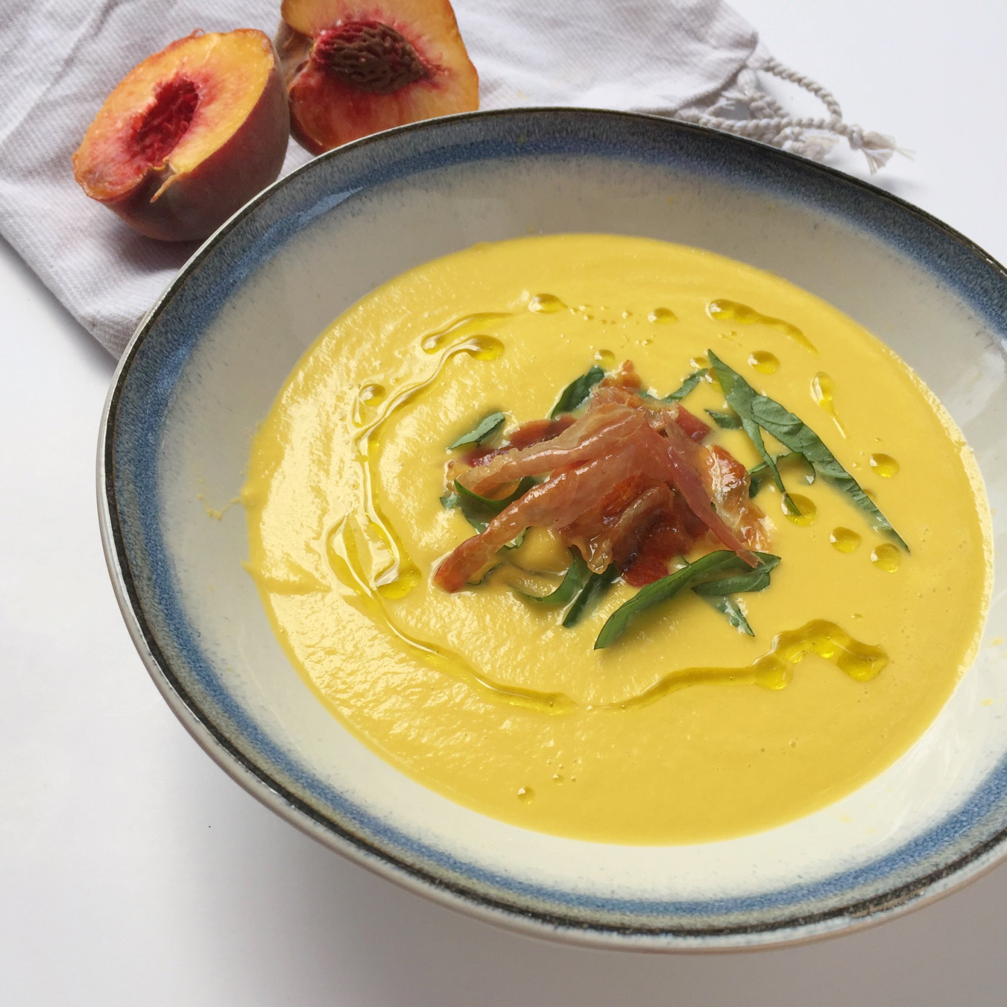 PeachMelon Gazpacho with Prosciutto Holley Grainger, MS, RDN