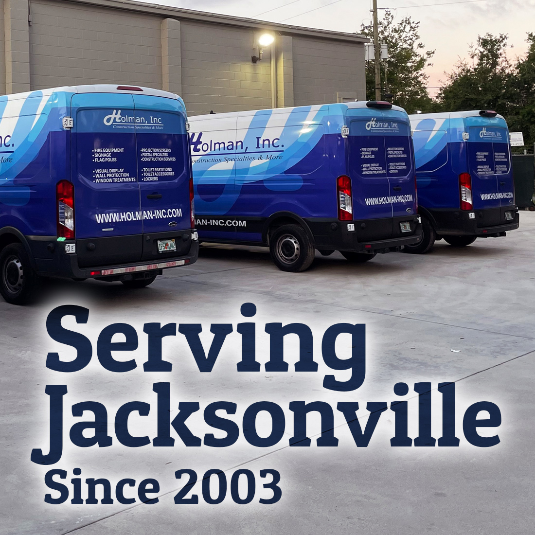 Division 10 and Toilet Partition Supplier Jacksonville, FL Holman, Inc.