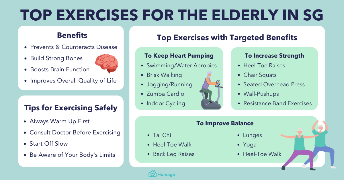 Top 16 Exercises For The Elderly In Singapore - Homage