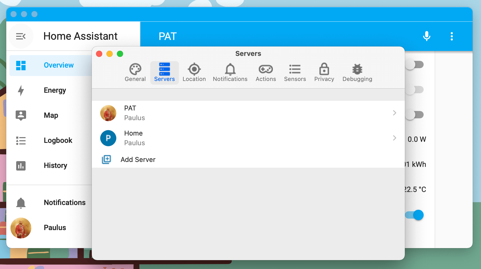 Multiserver support in iOS 2021.12 Home Assistant