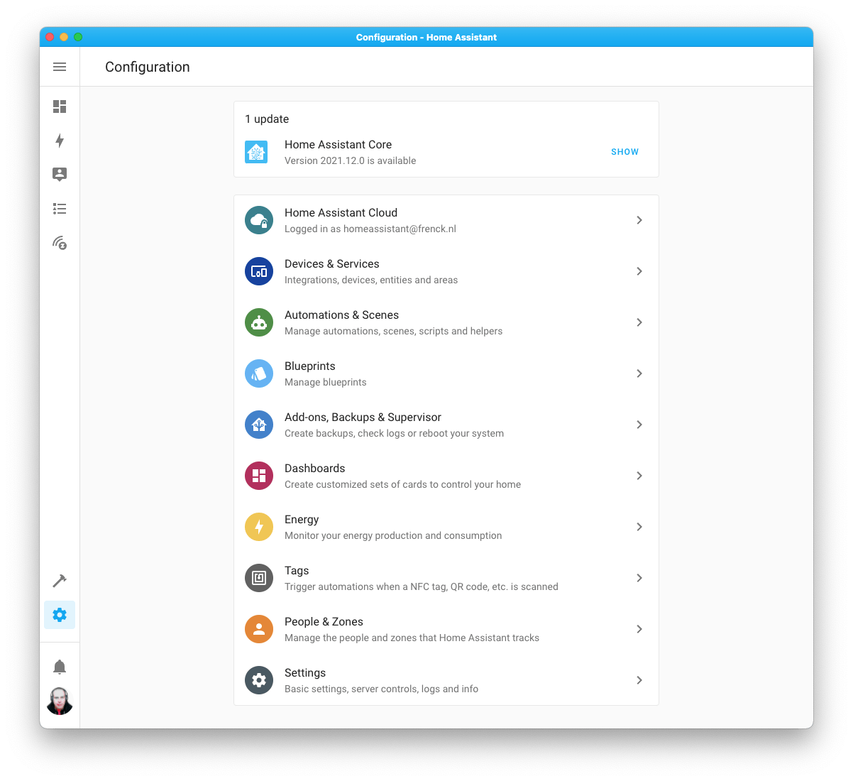 2021.12 New configuration menu, the button entity, and area