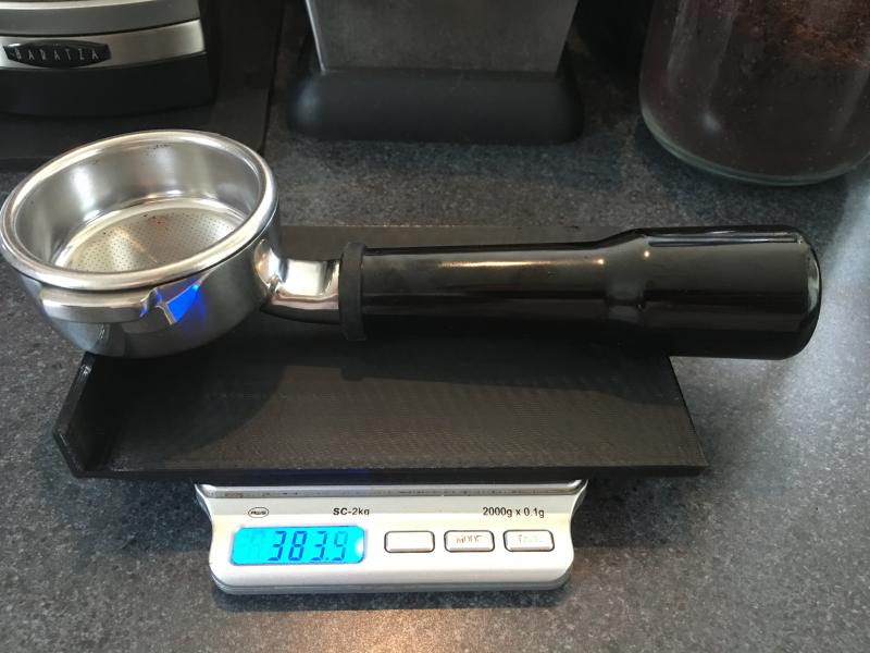 3D printed portafilter rest for the AWS SC2kg scale