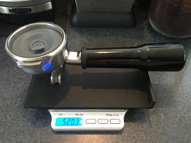 3D printed portafilter rest for the AWS SC2kg scale