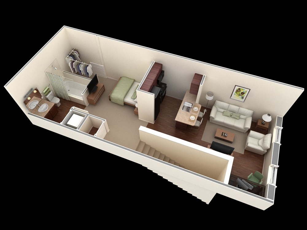 Studio Apartment Floor Plans