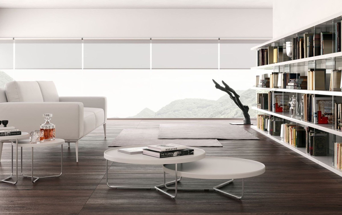 White Nesting Table Set Round Modloft Adelphi Nesting Coffee Table