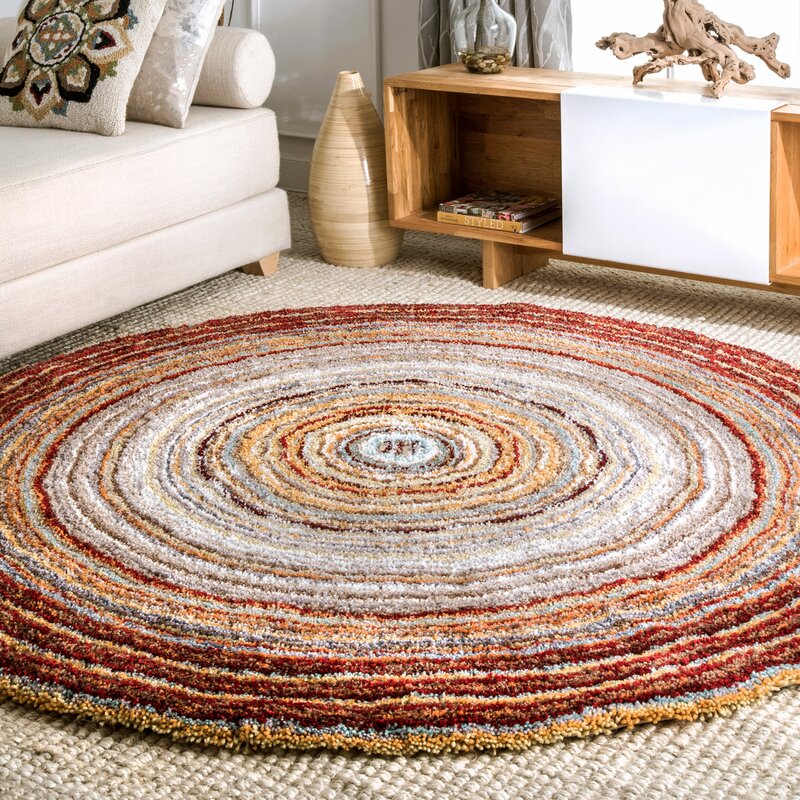 Coral Round Rug Interior Design Ideas