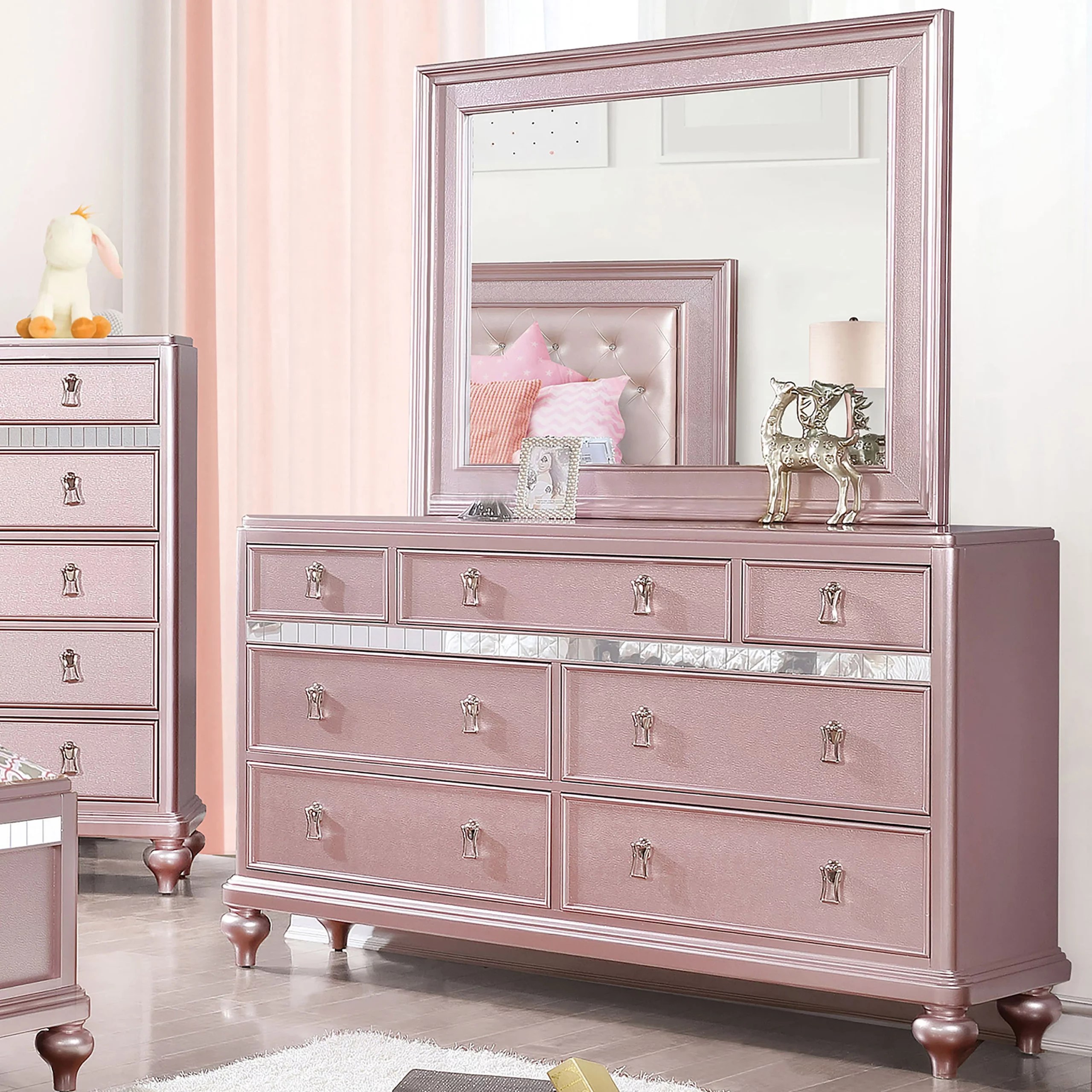 Pink Dresser With Mirror Interior Design Ideas