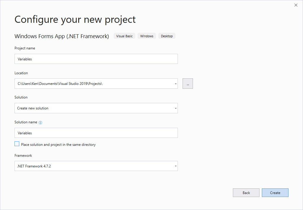 Create a New Project