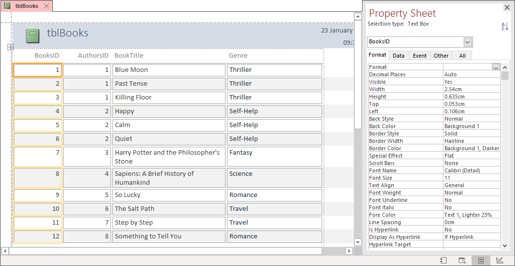 Microsoft Access Free Course Reports