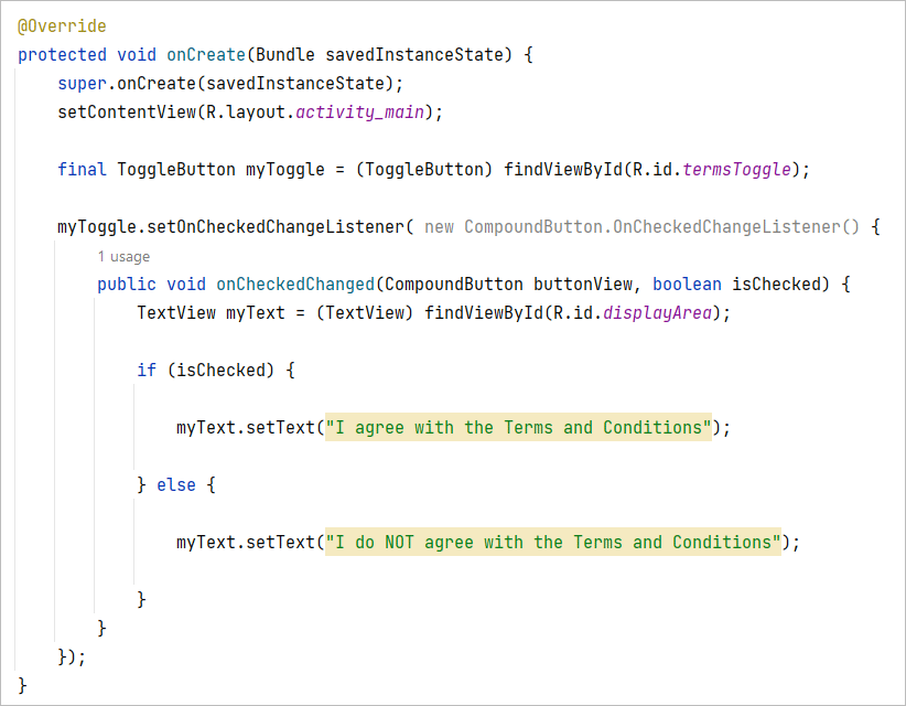 Android Toggle Buttons