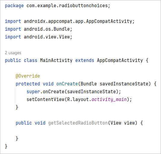 Coding for Android Radio Buttons