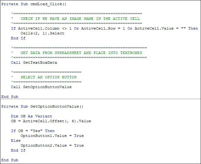 Excel VBA and Option Buttons
