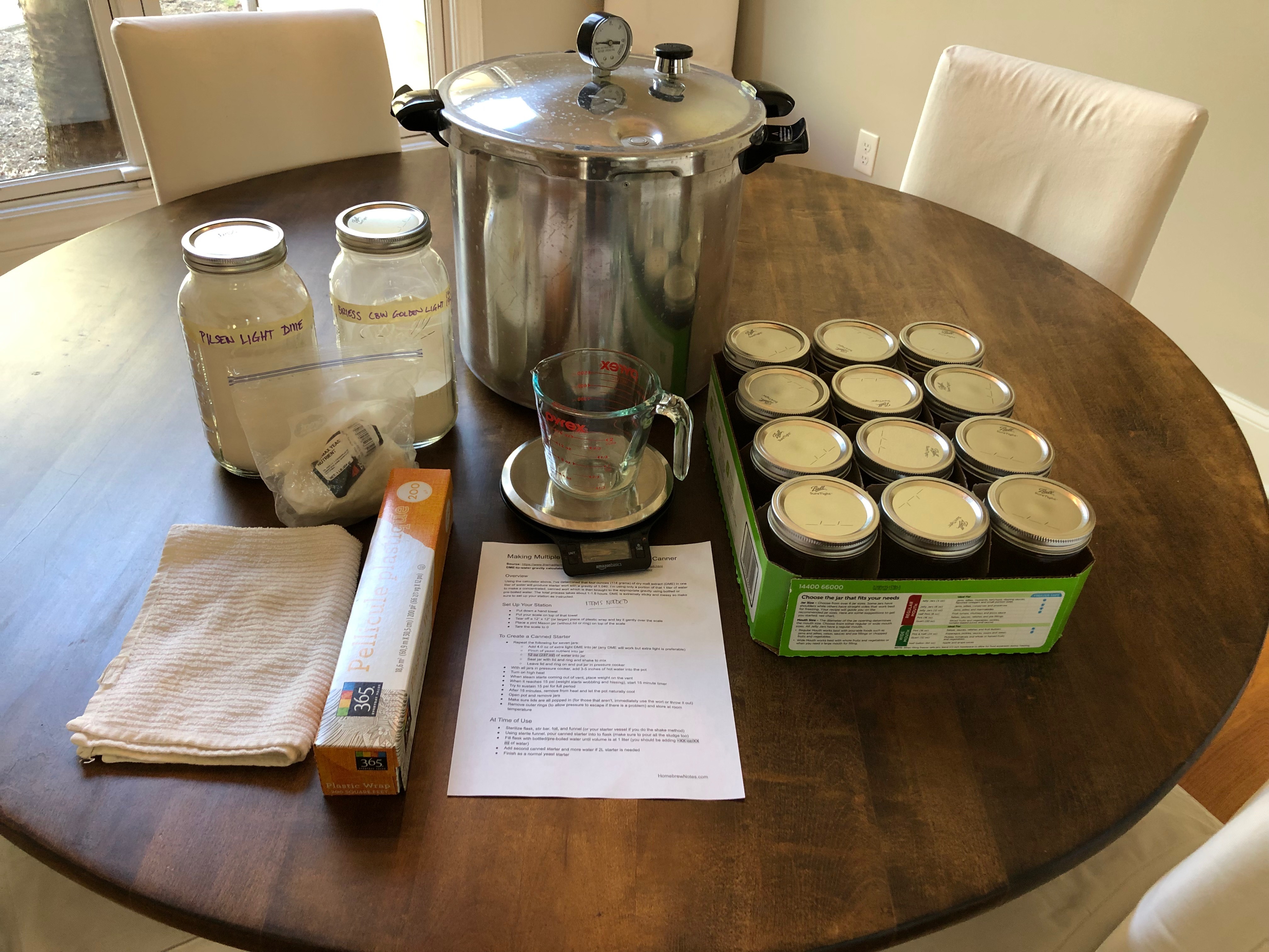 Making Multiple Yeast Starters in a Pressure Canner Homebrew Notes