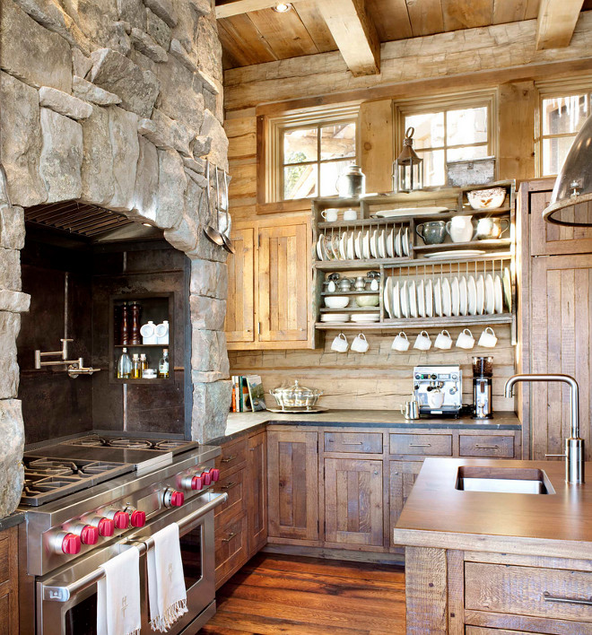 Rustic Kitchen Shelves