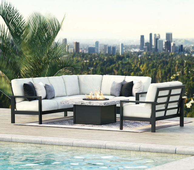 Curved Aluminum Patio Sofa Baci Living Room