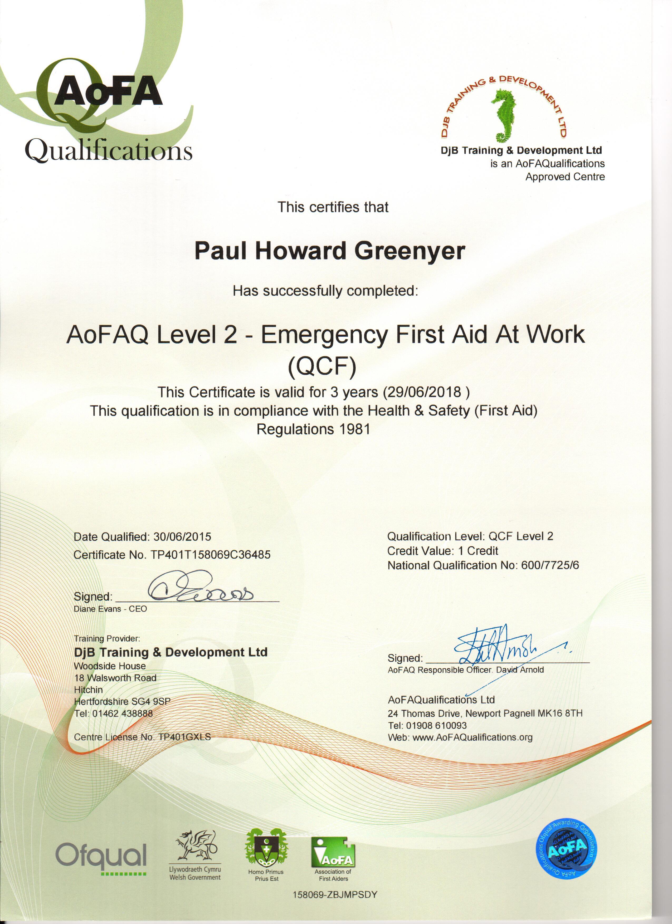 First Aid Certificate Uk The O Guide