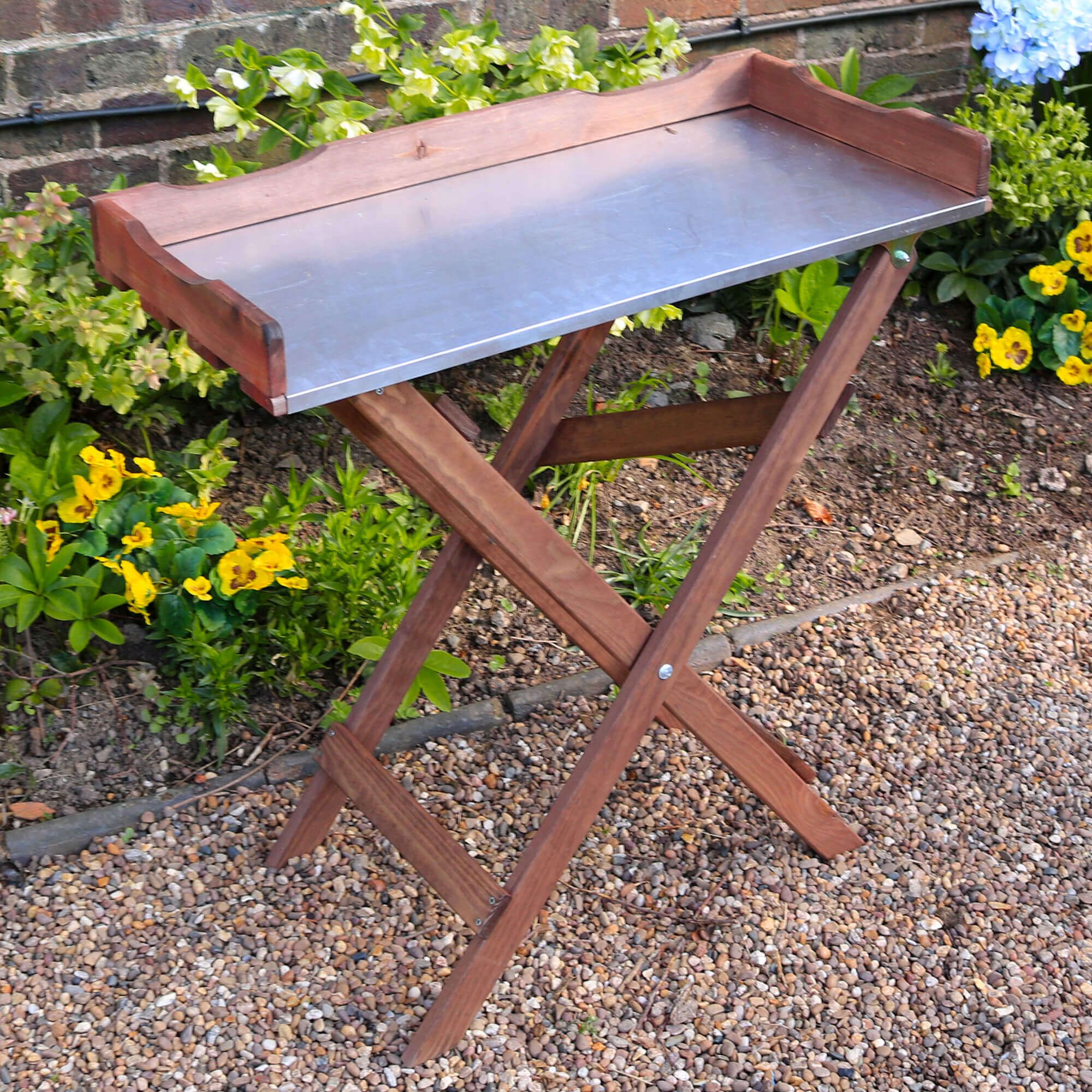 ZEST FOLDING POTTING TABLE WITH METAL TOP • Homeleigh Garden Centres