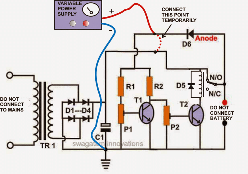 Self Regulating Battery Charger Circuit Homemade Projects