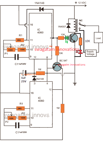 Digital Countdown Timer Schematic Diagram