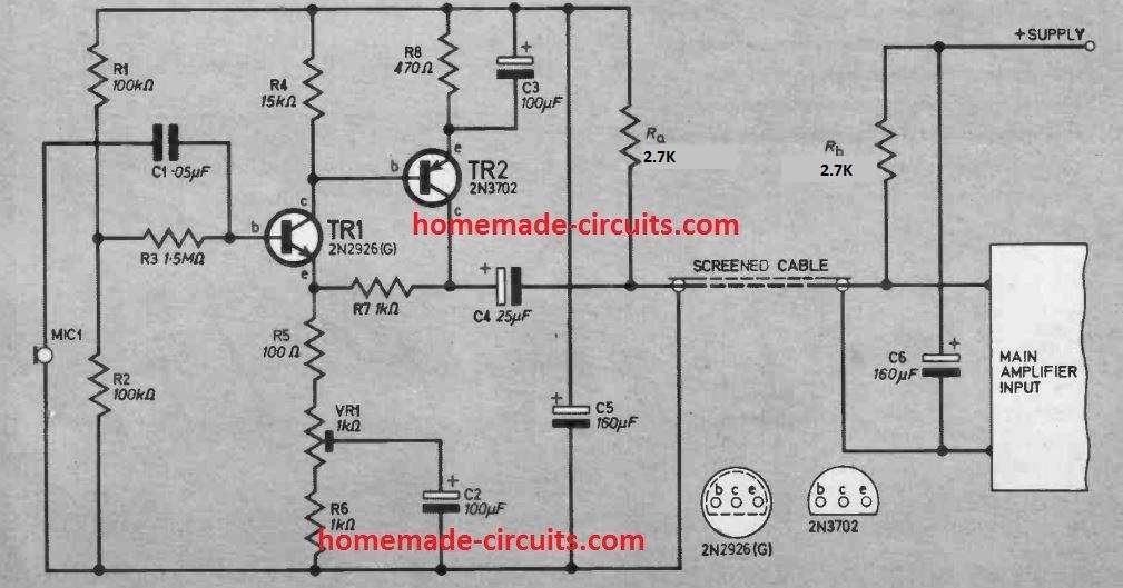 5 Simple Preamplifier Circuits Explained Homemade Circuit Projects